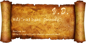 Várallyai Dezső névjegykártya